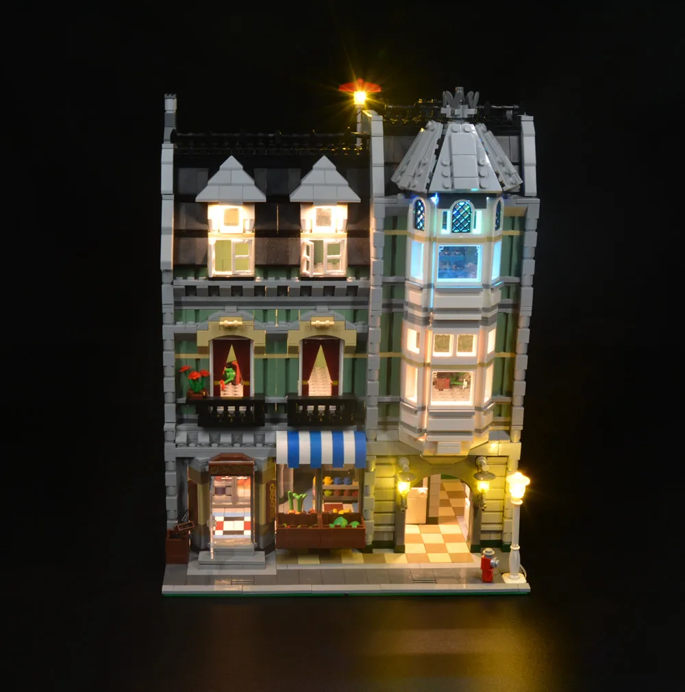 LED Light Set For 10185 Green Grocer House Compatible With 15008 DIY Toys Blocks Bricks Only Lighting Kit Not Include Model