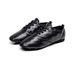 Wholesale Full Size Lace-up PU Leather Girls Boys Women Men's Cheap Jazz Shoes