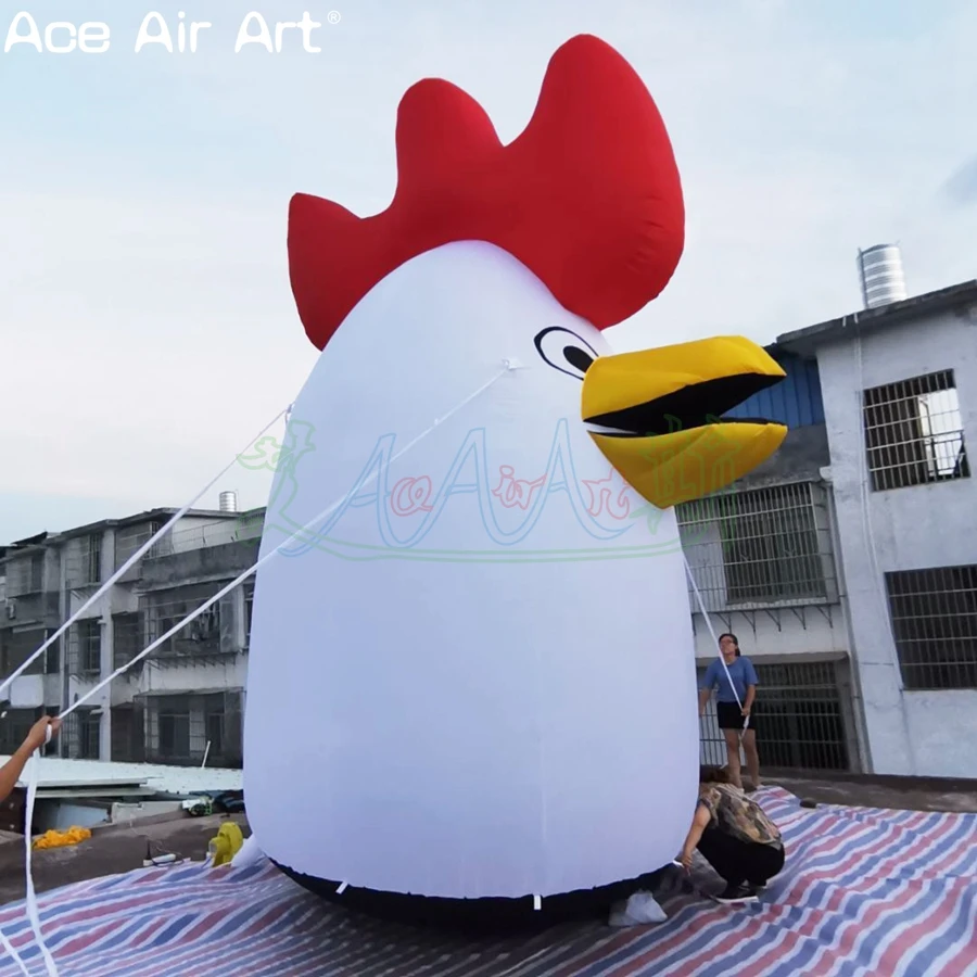 4/5/6m High Giant Animal Balloon inflatable Chicken Head,Standing With Cockscomb For Restaurants Advertising Made In China