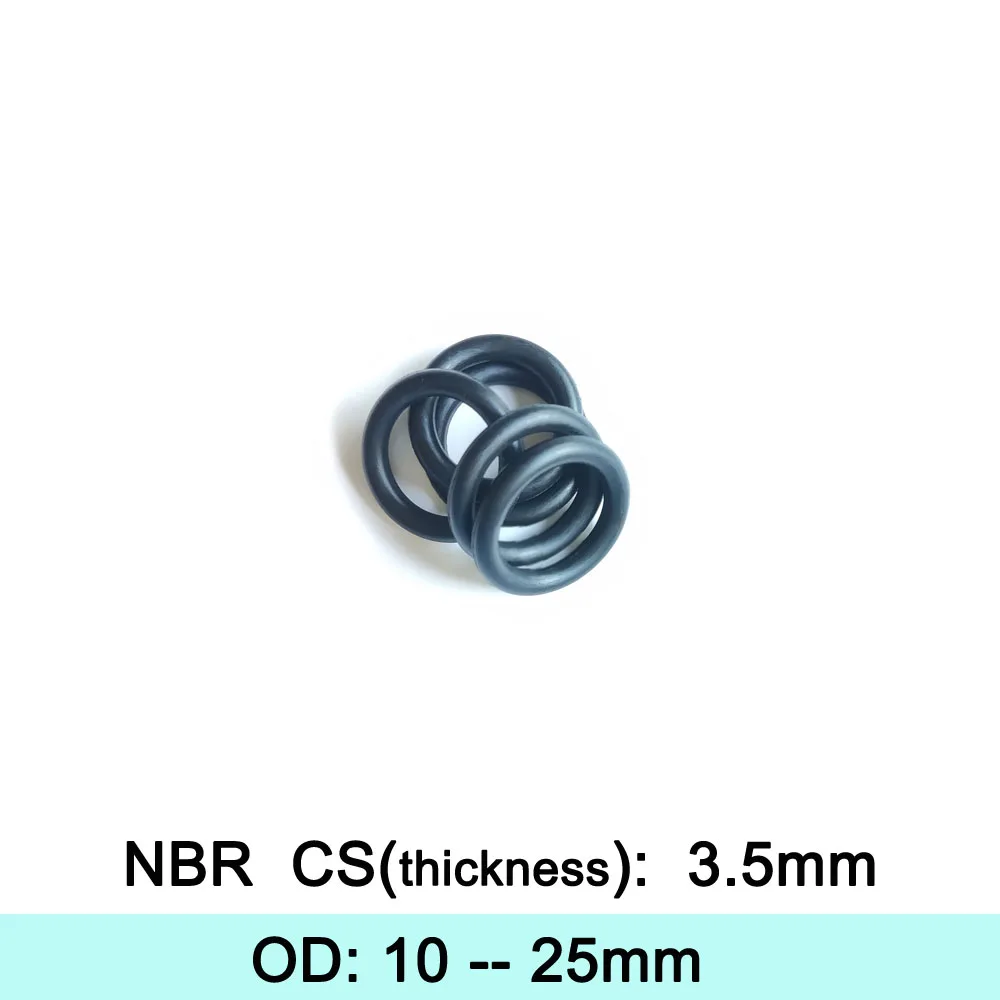 NBR Rubber Ring Gasket CS 3.5mm OD 10/11/12/13/14/15/16/17/18/19/20/21/22/23/24/25mm O Ring Seal Washer Nitrile Butadiene Rubber