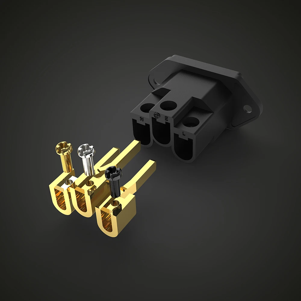 고품질 Viborg 오디오 VI-06BG 오디오 급료 순수한 빨간 구리 IEC 소켓