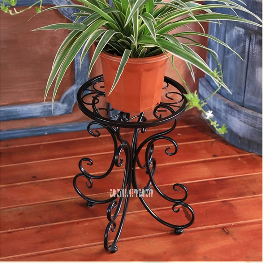 SM-022 European Style Creative Round Stool Single Layer lron-Flower-stand Living Room Floor Type Flower Rack Iron Pergola