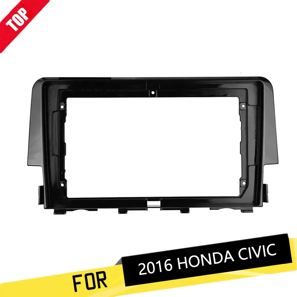 

LONGSHI 9 Inch Double Din Fascia for HONDA CIVIC 2016 Dashboard Frame Stereo Panel Face Bezel Refitting Installation Trim Kit