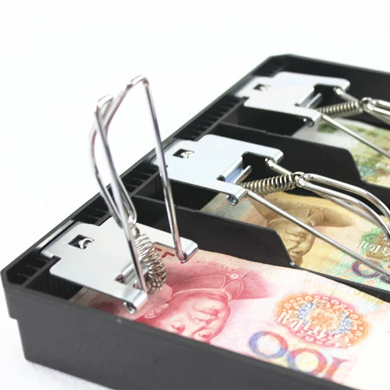 Cabinet Cash Drawer Register Insert Money Tray 3/4/5 3/4 Compartments Storage Box Replacement Metal Clip Cashier