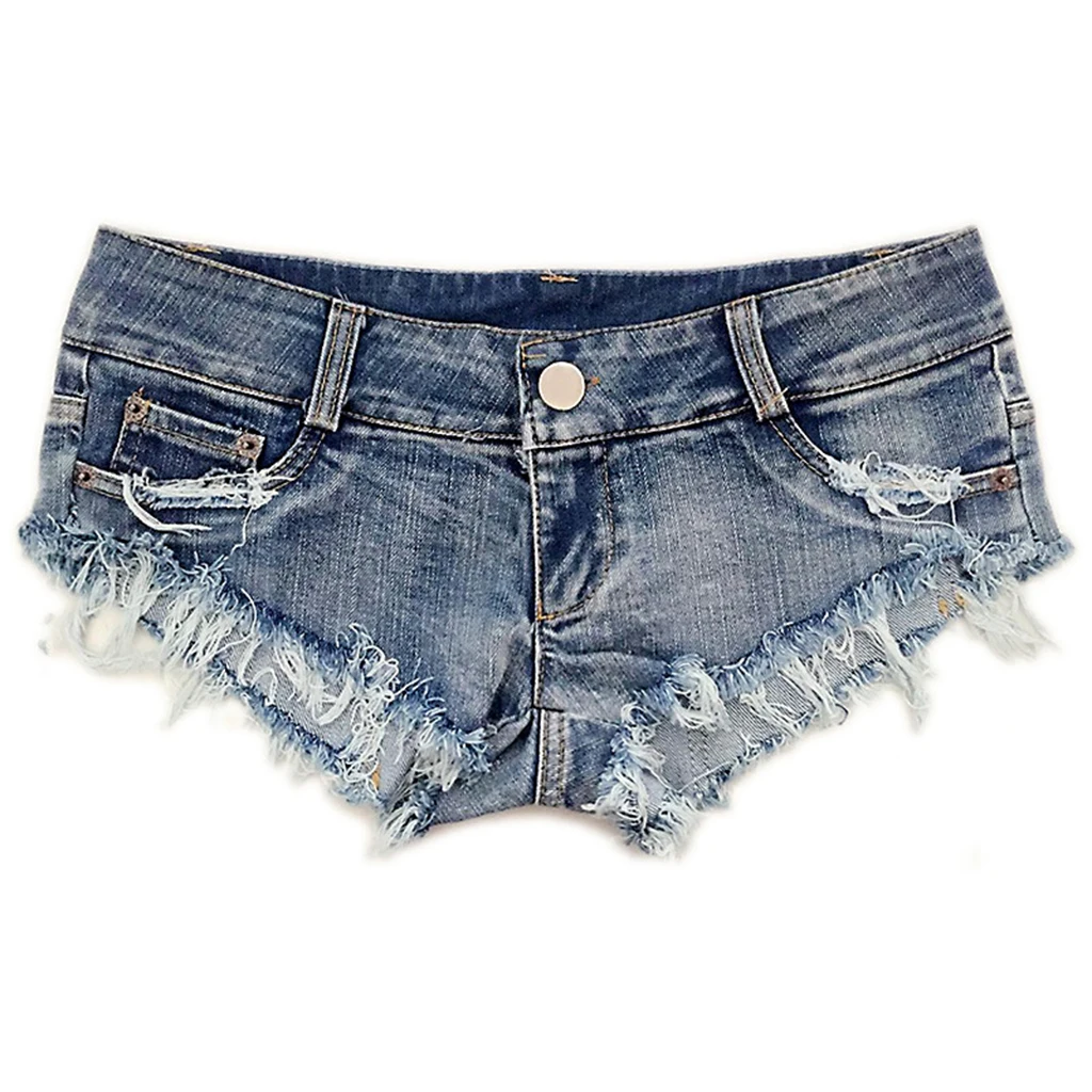 Spodenki z niskim stanem Mini gorące dżinsy Pole Dance Stringi Bar Shorts Micro Sports Denim Beach Casual Lady