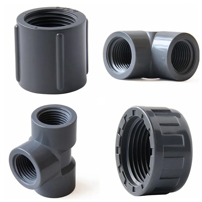 2~20pcs 1/2''~1'' PVC Pipe Connector Gray UPVC Straight Elbow Tee Connector Garden Irrigation System Fittings Water Supply Joint