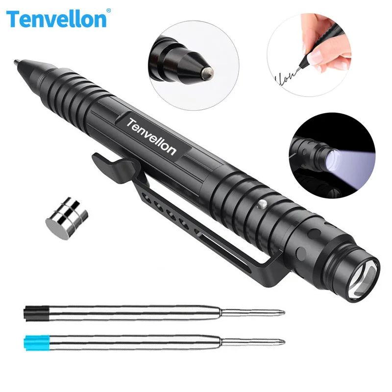 Self defense Tactical Pen Emergency Flashlight Writing Safety Security Protection Personal EDC Defensa Personal Pen Tenvellon