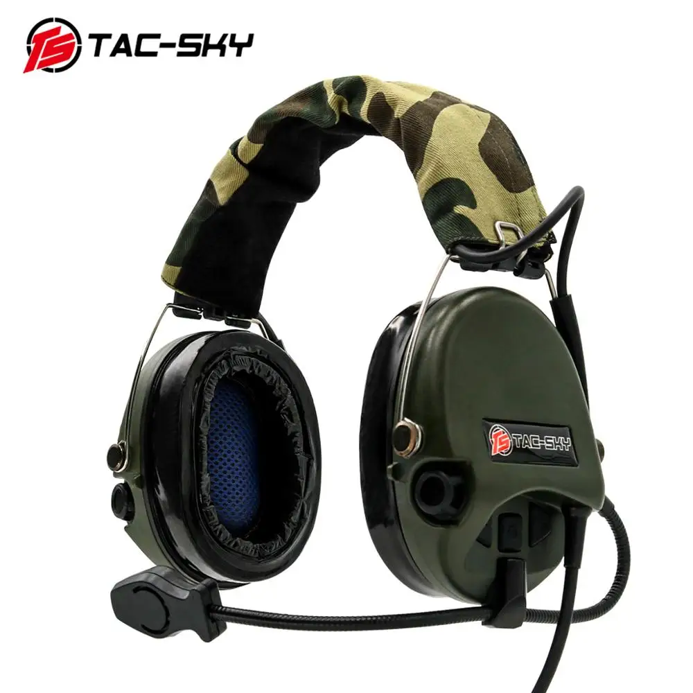 TAC-SKY Tactical SORDIN Silicone Earmuffs Noise Reduction Pickup Hunting Headset Tactical Shooting Headset with U94 PTT