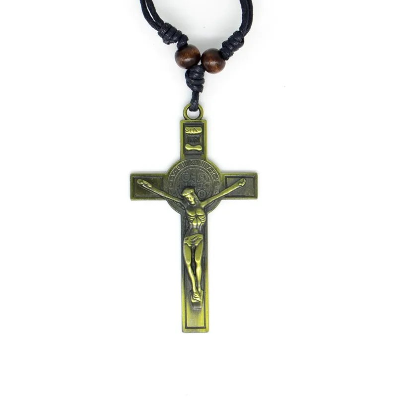 03 Saint Benedict Medal INRI JESUS Cross Pendant Necklace Catholic Fashion Religious Jewelry