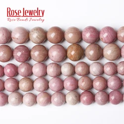 AAAA Quality Natural Stone Rhodonite Round Loose Beads 15