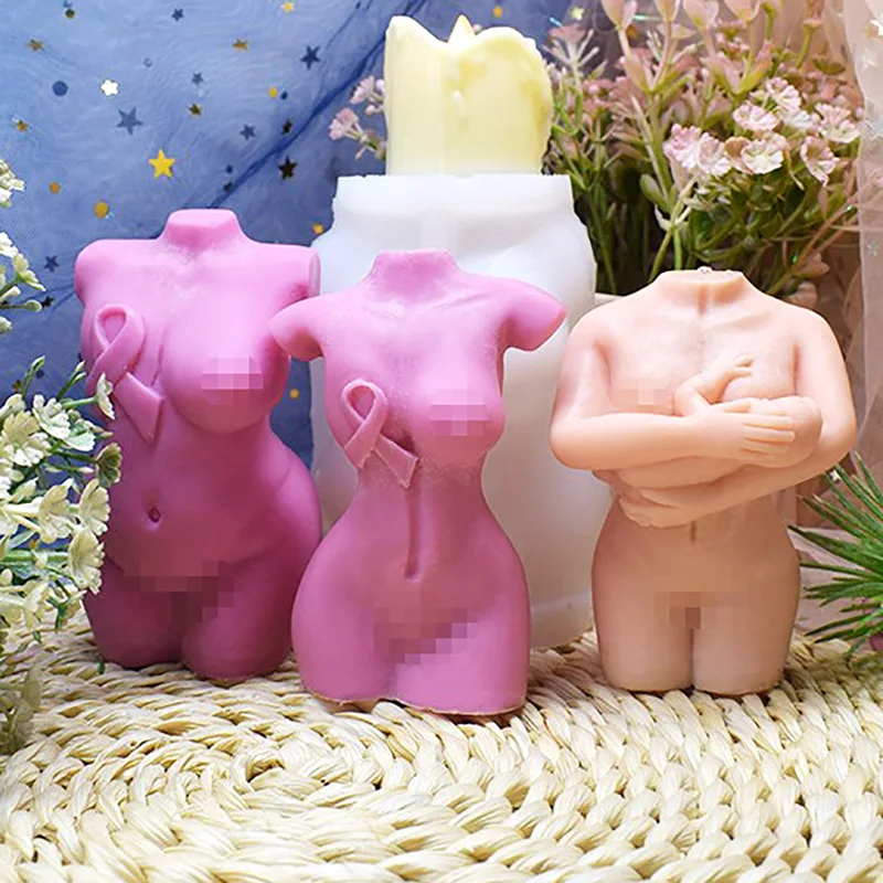 

3D Female Body Moulds Nude Women Silicone Mold Mother and Baby Human Figure Homemade Aromatherapy Candle Resin Plaster DIY Molds