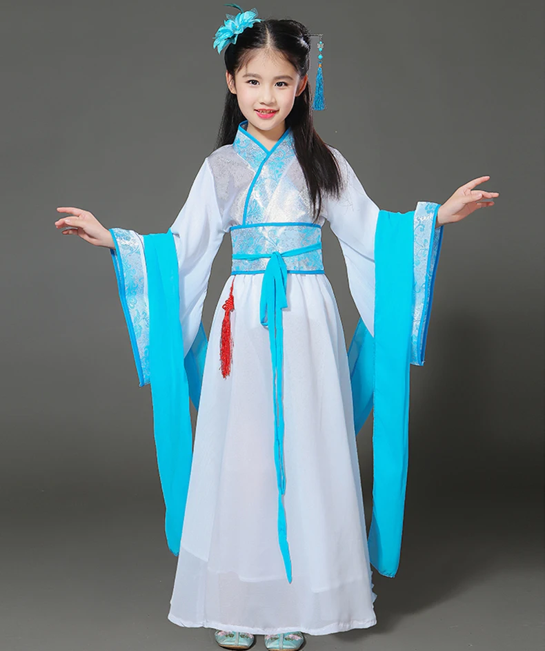 Bé Gái Trung Quốc Truyền Thống Hanfu Đầm Cổ Đại Trung Quốc Opera Đường Hán Minh Trang Phục Nhà Trẻ Quần Áo Điệu Nhảy Dân Gian Cho Trẻ Em