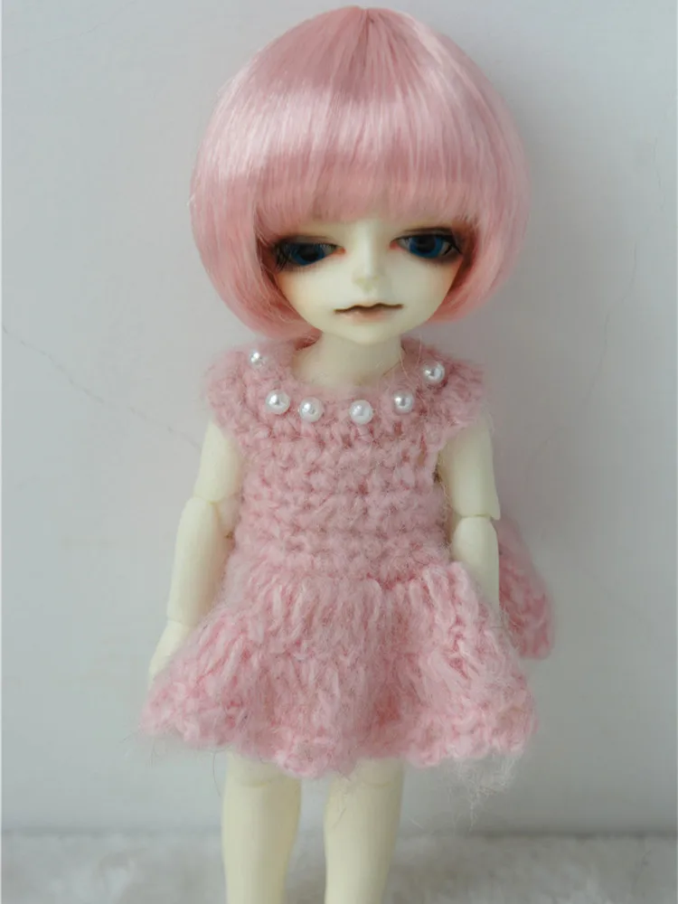 1/12 BJD Puppe perücken JD256 4-5 zoll 11-13CM Kurze BOBO Cut Synthetische mohair BJD Haar lati Weiß Tiny puppe zubehör