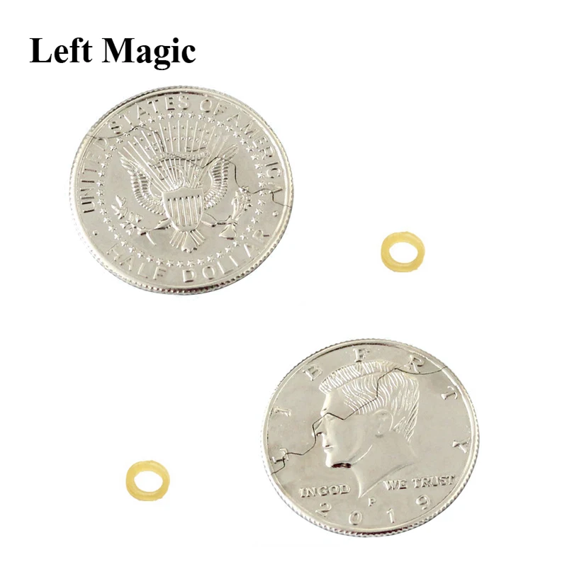 Two Folding Coin Bite And Restored Coin Dollar Version Magic Tricks Coin In Beer Bottle Close-Up Street Trick Illusion