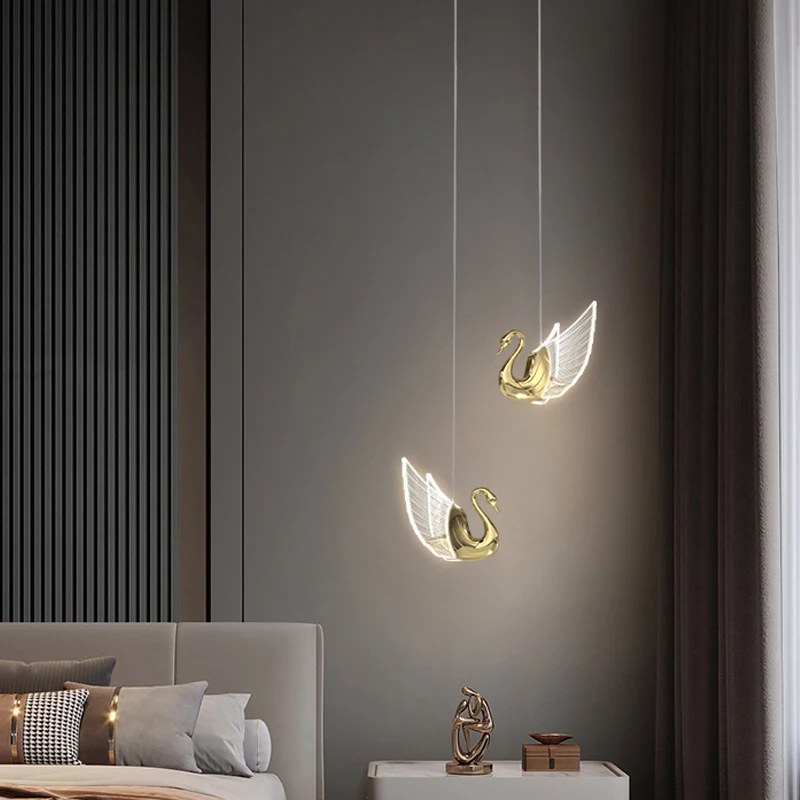 

Nordic Guest Pendant Lights Dining Room Lamp Bedside Swan Hanging Lamp Bar Pendant Lamp Living Room Light Fixtures Home Decor