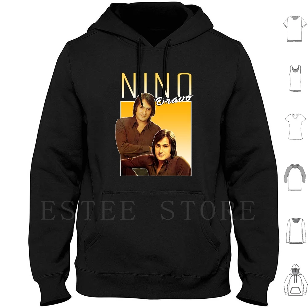 Nino Bravo-Vintage Camisa Sudaderas Con Capucha Manga Larga Nino Bravo Retro Vintage España Español Ole