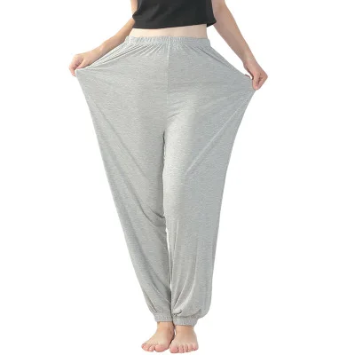 Pantalon de pyjama en coton modal pour femme, vêtements de nuit d'automne et d'hiver, pantalon de salon, vêtements d'extérieur élastiques, vêtements de sport, nouveau, 3XL-7XL