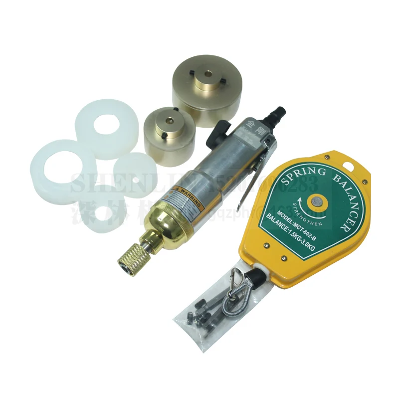 Shenlin screwdirver 10-50mm mão operado garrafa de óleo de fumaça pneumática tampando máquina de selagem de aferidor de tampão pneumático