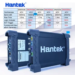 Hantek DSO3000A USB Oscilloscopes 4CH 100-250Mhz 1GSa/s PC Storage Signal generator 16 Channels Logic Analyzer Tester Waveform