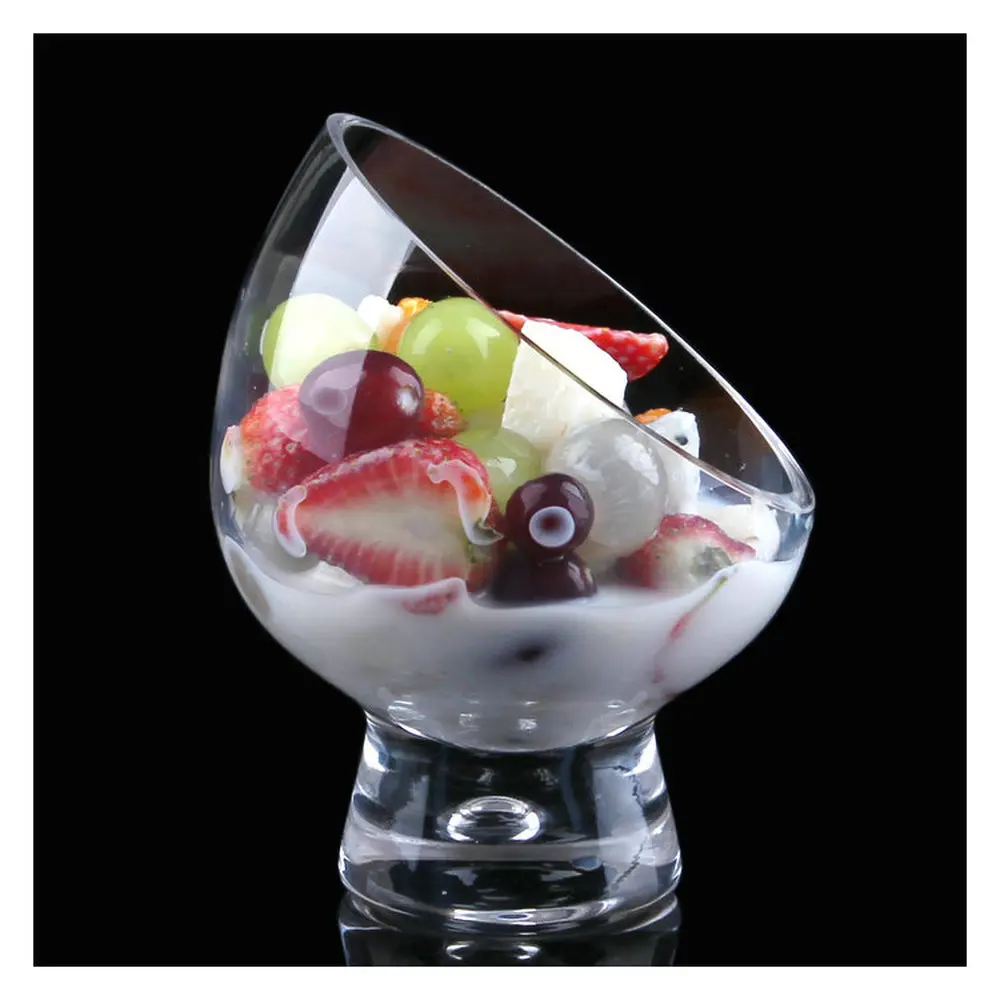 1PCS European oblique salad cup personality ice cream bowl special ice cream cup dessert cold dish small candlestick WF1121425