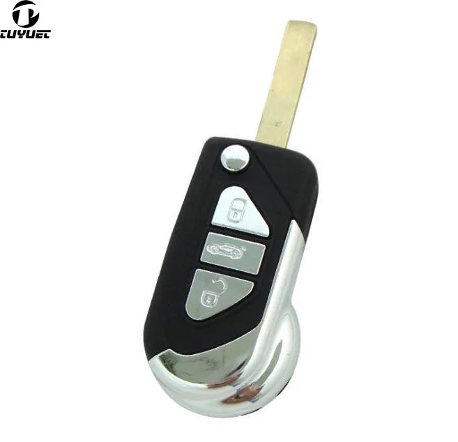 

3 Buttons Flip Remote Key FOB Case Shell For Citroen DS3 for Puegeot Uncut HU83 Key Blade WIth Groove