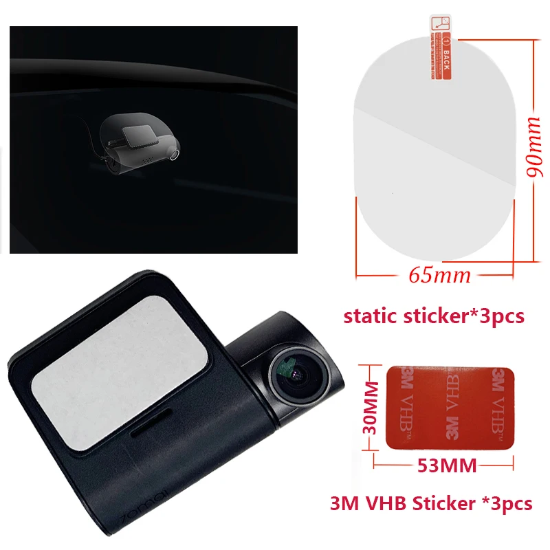 For 70mai Pro Dash Cam Smart VHB Sticker and Static Stickers Suitable for 70mai Pro Car DVR VHB Stickfor 70mai Pro Mount