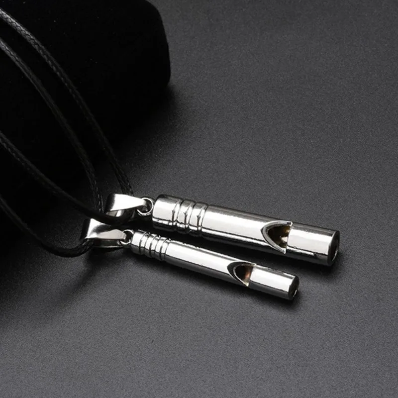 Titanium Emergency Whistle Loud Portable Keychain Necklace Whistle EDC Keyring for Emergency Survival Outdoor Hiking Camping