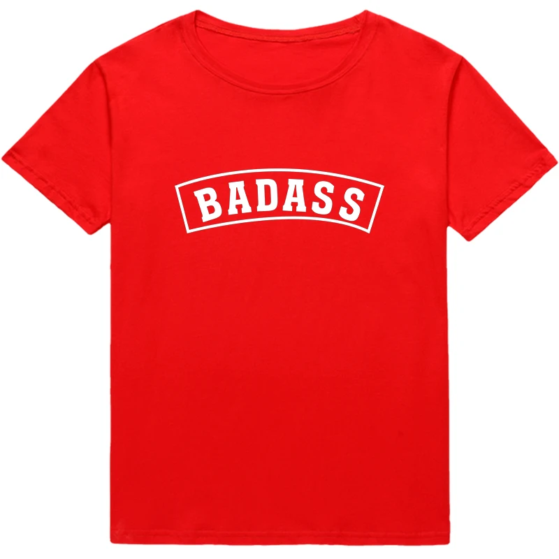 BADASS Hipster Women T-shirts Streetwear Funny letter printed tshirt lady top Gift Graphic t-shirt camiseta mujer