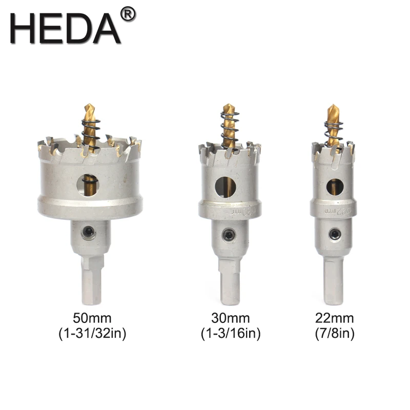 Imagem -04 - Derrubado Buraco Saw Cortador Broca Conjunto para Metal Trabalhando Ferramentas Heda Carboneto de Tungstênio Tct Grosso Aço Inoxidável