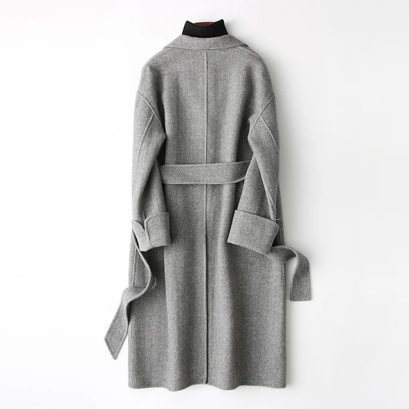 

Long Wool Coat Female Spring-fall Jacket Woman's Coat Double-sided Ladies Coats Abrigos Mujer Elegante KQN88106-2 KJ2388