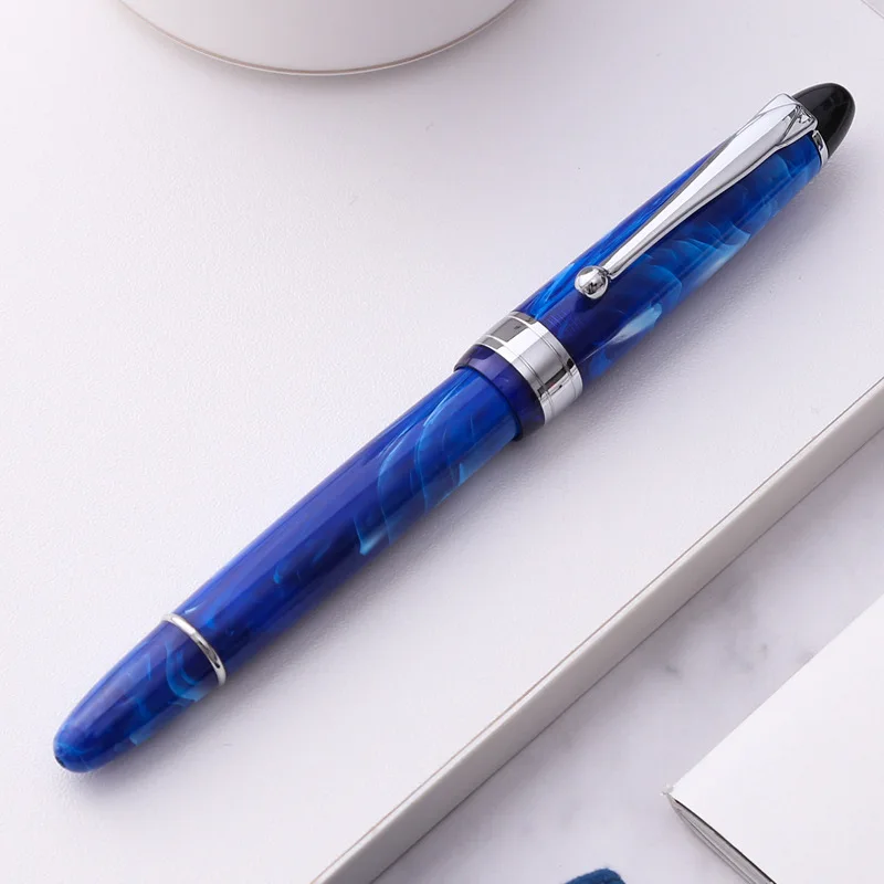 Cor Celuloid Fountain Pen, EF, F Padrão Nib Converter, Qualidade Resina Stylo, Redação Comercial Papelaria, Novo, 1Pc