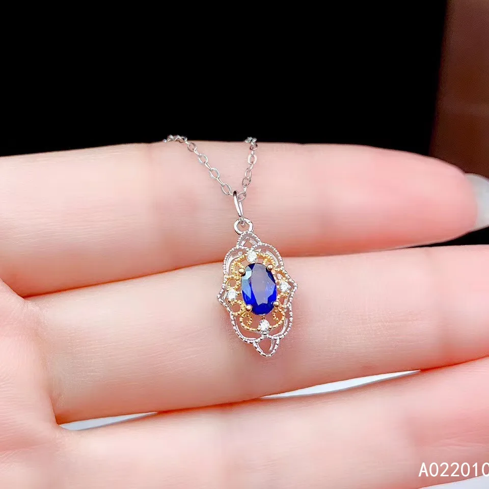 

KJJEAXCMY Fine Jewelry 925 Sterling Silver inlaid Natural sapphire necklace luxury Woman's Miss Female Girl new Pendant