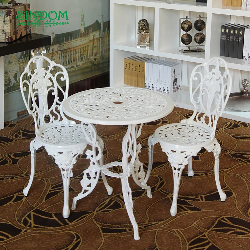 Cast Aluminum Outdoor Garden Table Chairs, Exquisite Furniture Set for Hotel, Small Design