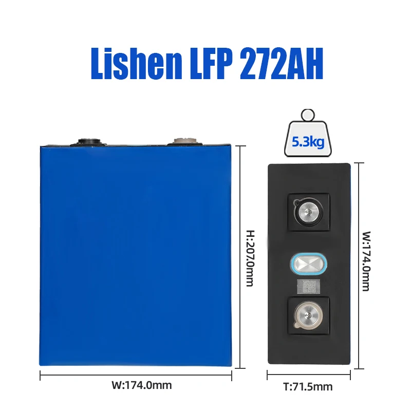 In Stock Lishen 272Ah 3.2v LiFePO4 Battery Rechargeable Cells 2021 New 272AH battery pack RV EV and Solar Energy storage system