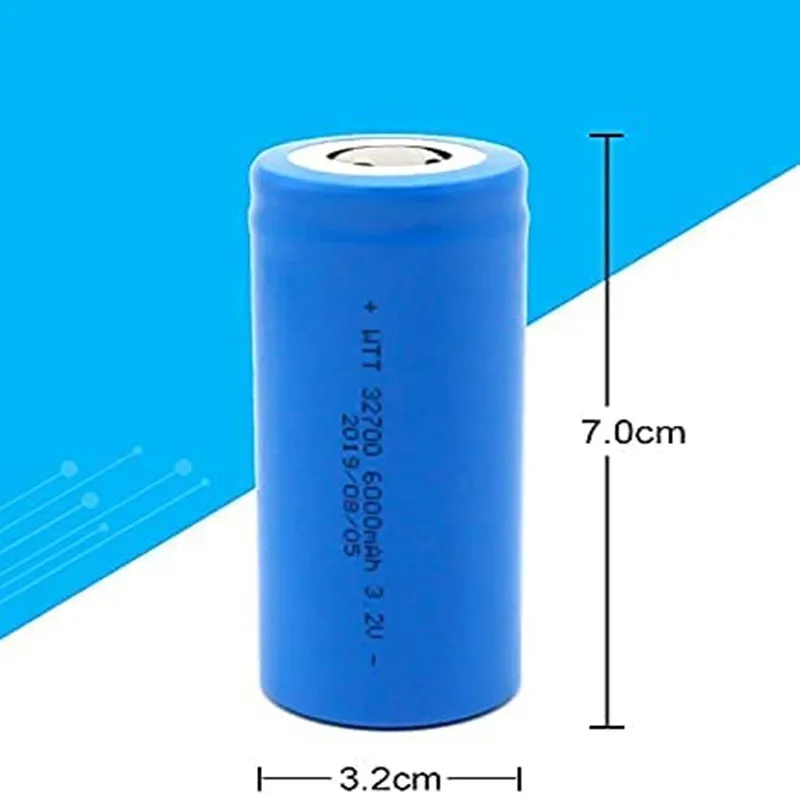 Lifepo4 Batteries 32700 3.2V 6000Mah Rechargeable Lithium battery Large Capacity Long Cycle Life for Led Light Home Appliance