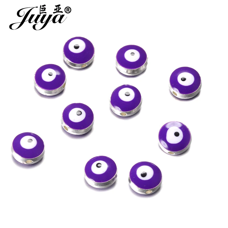 15 Stück türkische böse Augenperlen für Schmuckherstellung, 10 mm runde Abstandshalter, Perlenzubehör, DIY handgefertigte Armbänder, Zubehör – Detail 14
