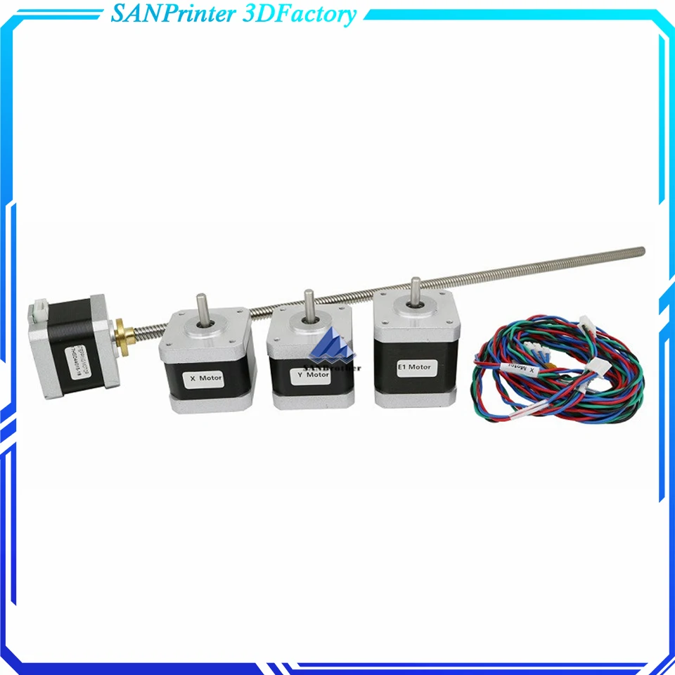 UM2+ 2 UM2 Extended X/Y/Z axis+extruder stepper motor kit/set for DIY 400m L Z-Motor with Trapezoidal Lead Screw