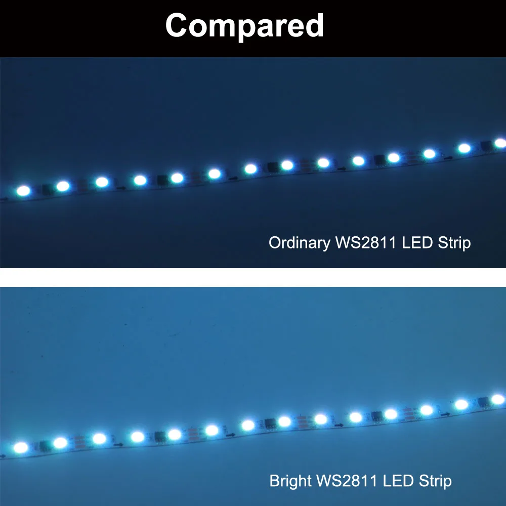 DC12V WS2811 5050 RGB Addressable Led Pixel Strip Light Full Colors Ribbon Flexible Digital Led Tape External 1 IC Control 3