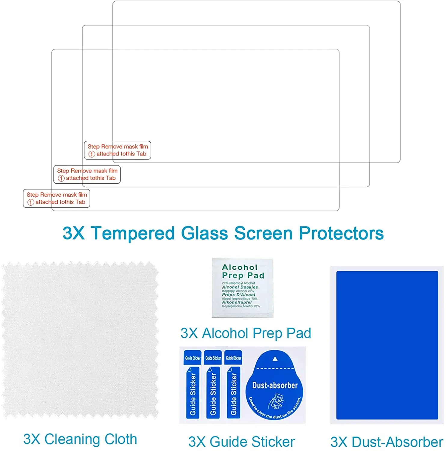 Protetor de tela heystop para nintendo switch oled modelo 3 pacote película de proteção clara, anti-risco, filme de vidro bolha-livre 0.25mm