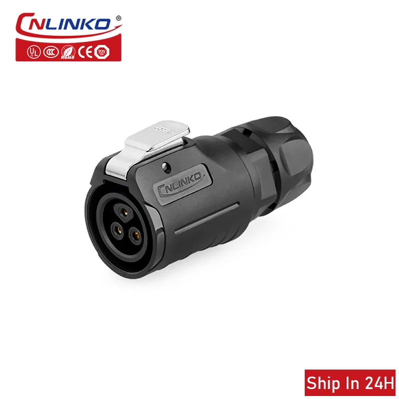 Cnlinko LP16 3pin IP67 Waterproof Plastic Industrial Aviation Plug Socket Electrical Cable Wire Connection Adapter for Testing