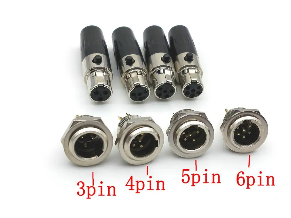 

10set Mini XLR Audio Microphone Chassis Socket M/F Plug adapter wholesale New