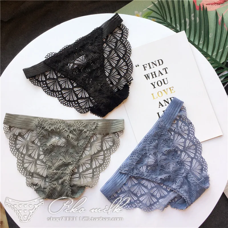 

European Style sexy Underwear Women's Cotton Panties Low Waist Pure Color Briefs Fashion Hollow Out Underpants Female Lingerie