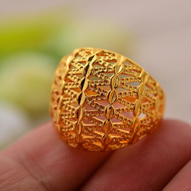 

Ethiopian Ring for Women Gold Color Eretrian Big Rings Jewelry Wedding Arab African Gifts