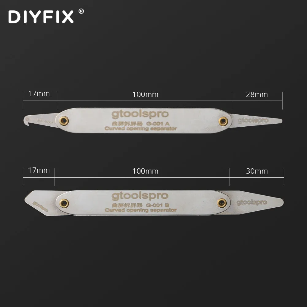 DIYFIX 2 In 1สแตนเลสสตีล Pry การ์ด Ultra บางโทรศัพท์มือถือแท็บเล็ตเปิดโค้งแยกถอดชิ้นส่วนซ่อมเครื่องมือ