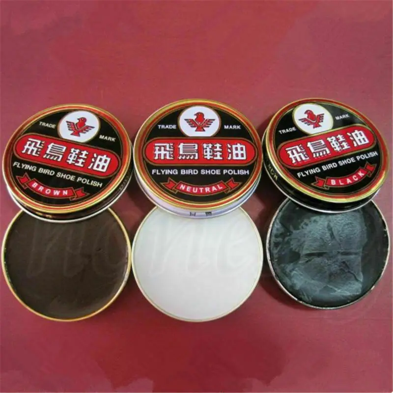 40g Useful Flying Bird Leather Shoe Wax Polish High Gloss Shine 3 Colors