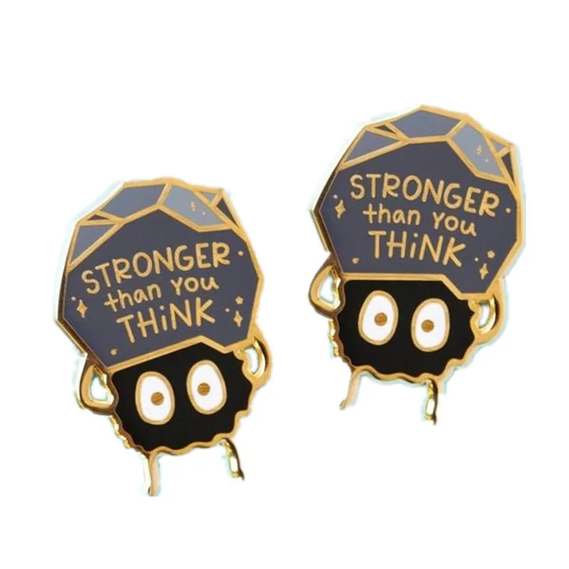 Stronger Than You Think Hard  Enamel Pins Fashion Medals Ant Brooch Metal Lapel Pin Badge Backpack Accessories Jewelry Gift 2021