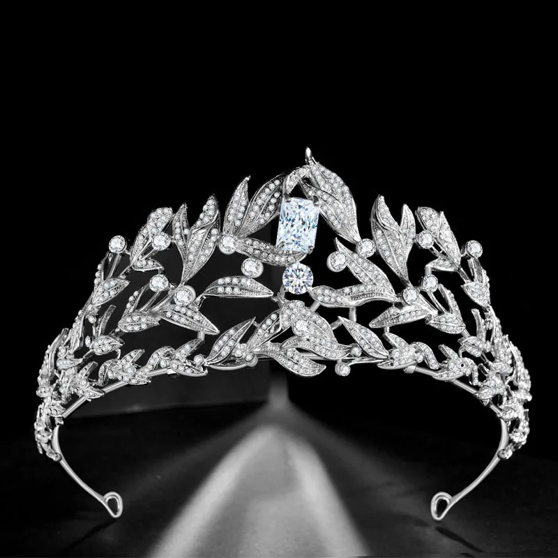 

Floralbride Alloy Rhinestone Crystal Cubic Zirconia Wedding Tiara Crown Bridal Hair Accessories Princess Women Jewelry