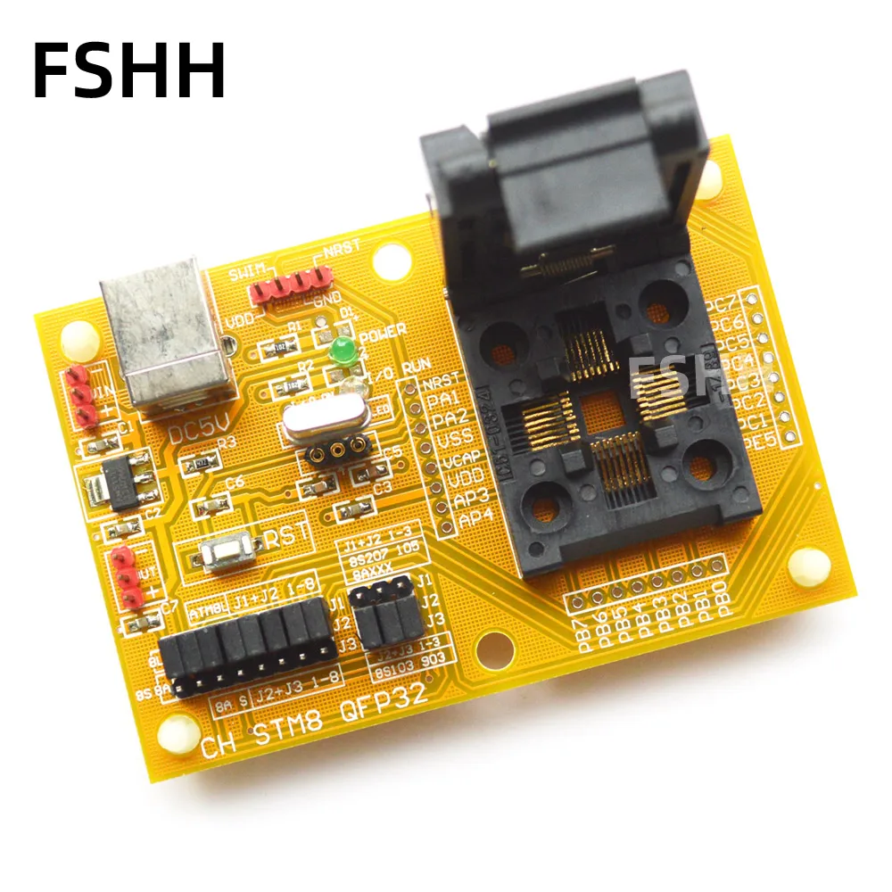 STM8-QFP32 Adaptador Programador, Baixar Core Board, Baixar Seat, Soquete de teste, TQFP32, LQFP32, STM8S, STM8L, STM8A