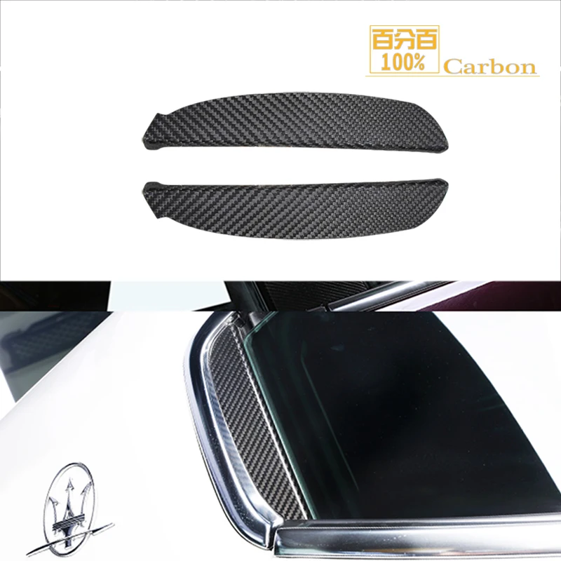 

2Pcs Car Exterior Accessories Real Dry Carbon Fiber Outer C Pillar Cover Trim For Maserati Ghibli 2013-2017