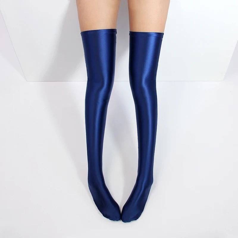 XCKNY satin glossy socks solid high oil silk elastic socks glossy glossy fabric socks women\'s knee length stockings